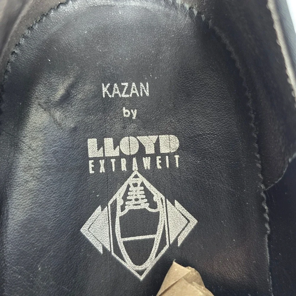 Lloyd Leather Dress Shoes‎ Men 12 Black Lace Up Oxfords Square Toe Germany Made